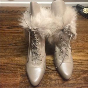 Ann Taylor Fur Ankle Boots